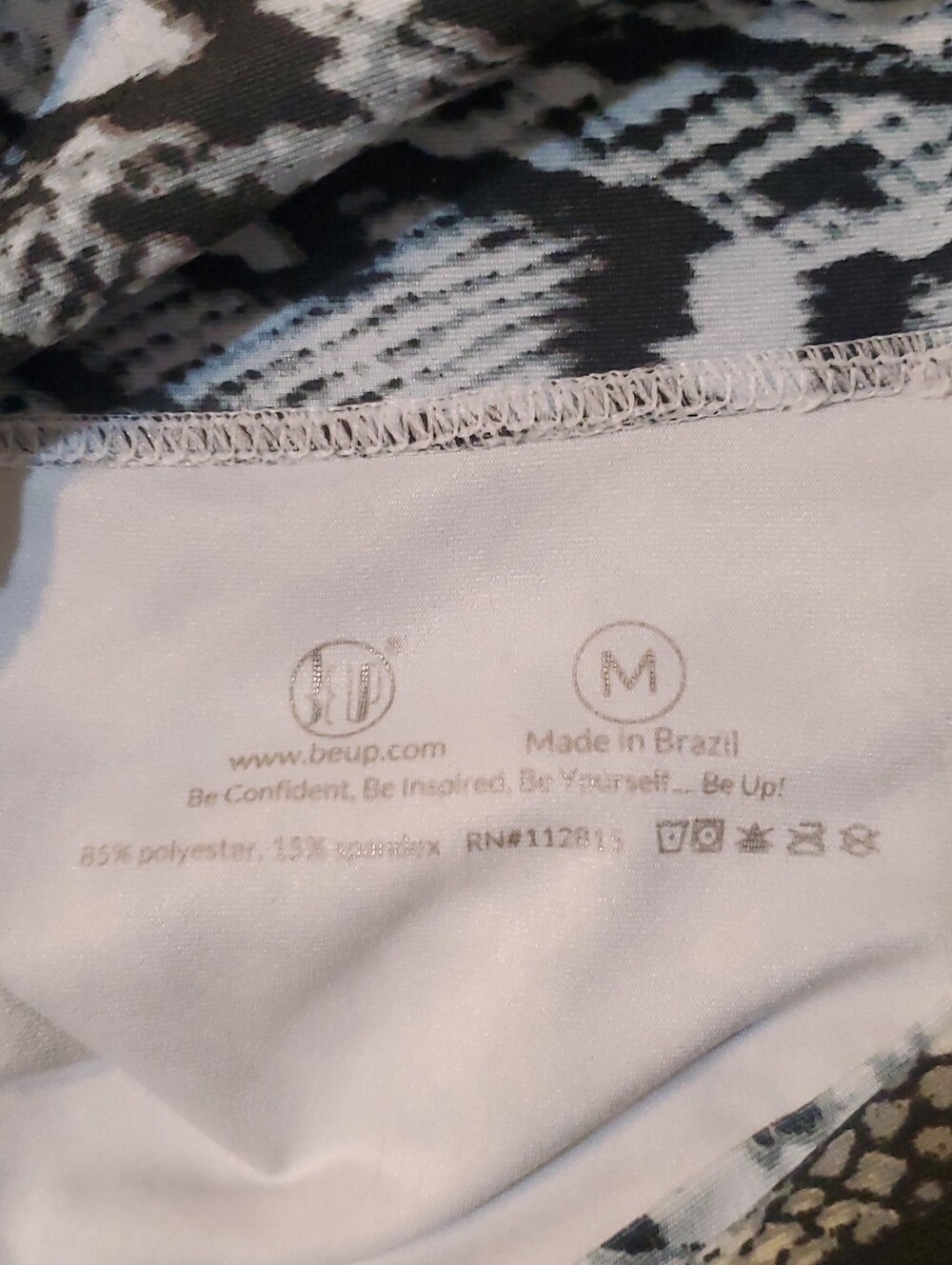 Beup Yoga Black‎ and White Snake Print Leggings Medium - Picture 6 of 6
